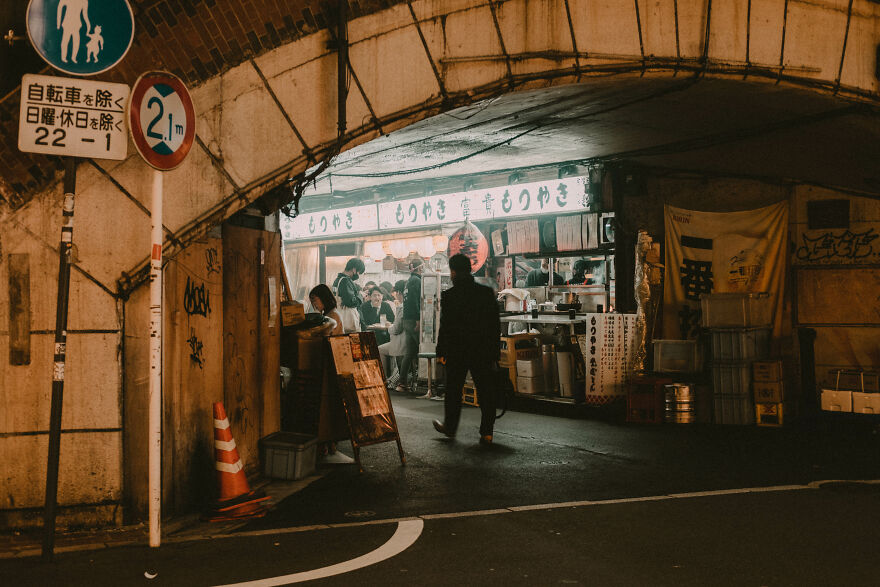 Into The Haze: A Salaryman Enters A Smoke-Filled Yokocho