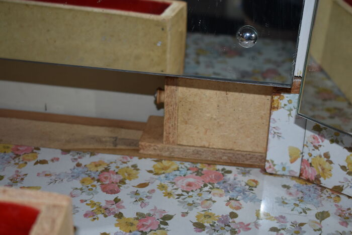 The Secret Drawer Built Into My Dressing Table. It Slid Into The Cavity And Then Another Drawer Fitted In Front To Hide It