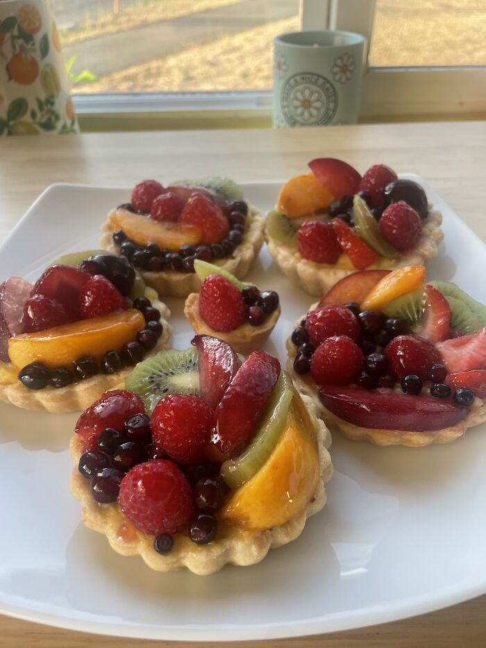 Fruit Tarts With A Custard Filling