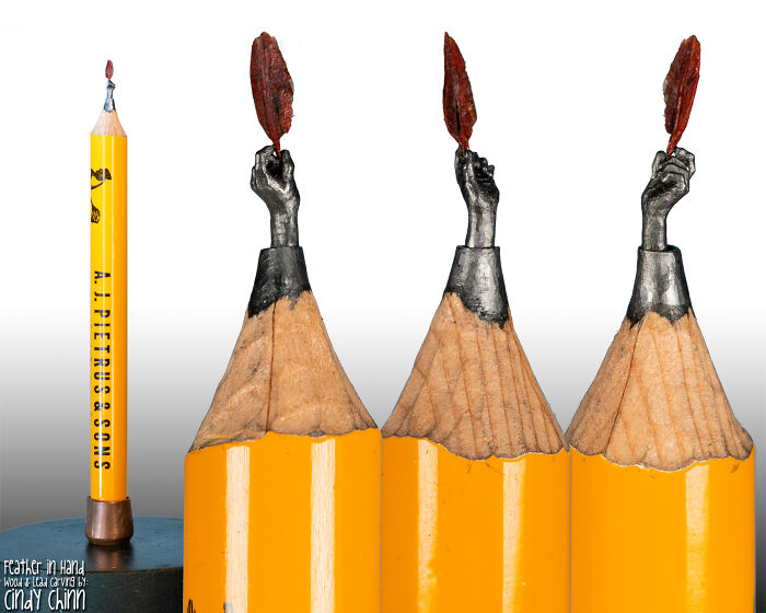 "A Feather In The Wind" - I Carved The Feather From Padauk Wood And Set It In The Hand