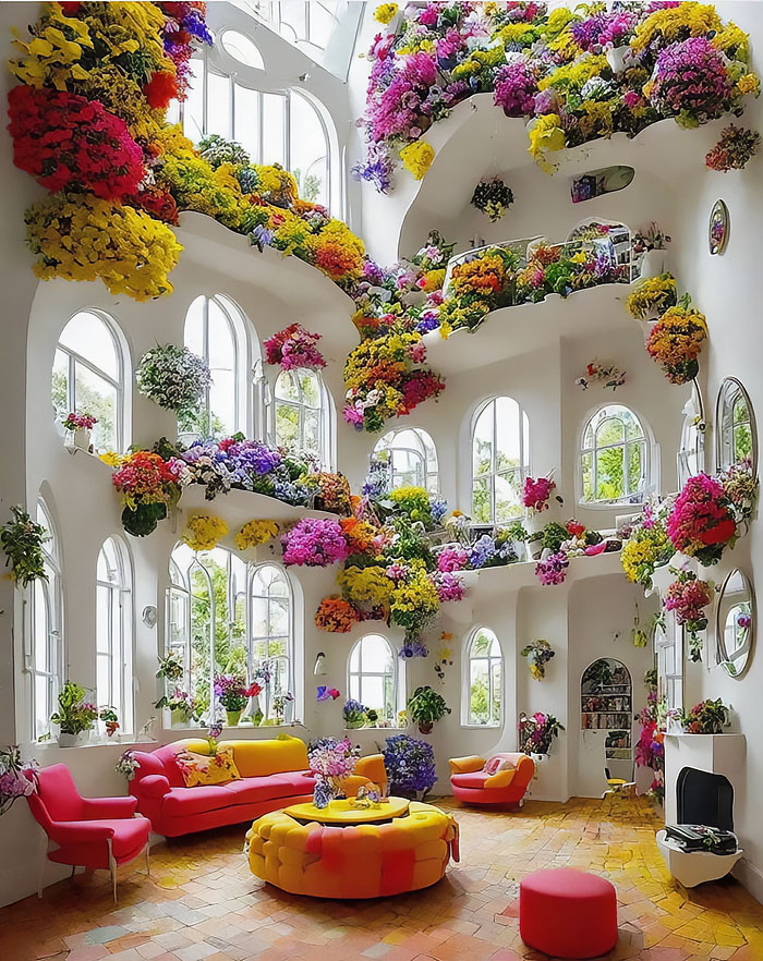 Vibrant Flowers As Main Interior Decor