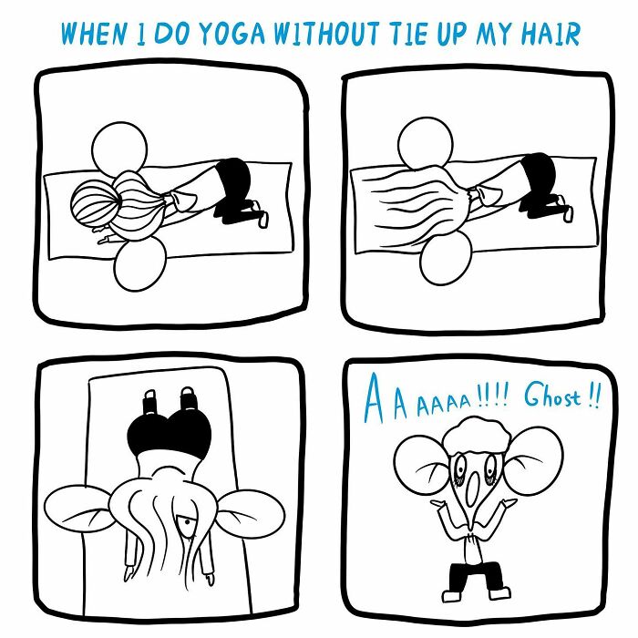 When I Do Yoga Without Tying My Hair Up