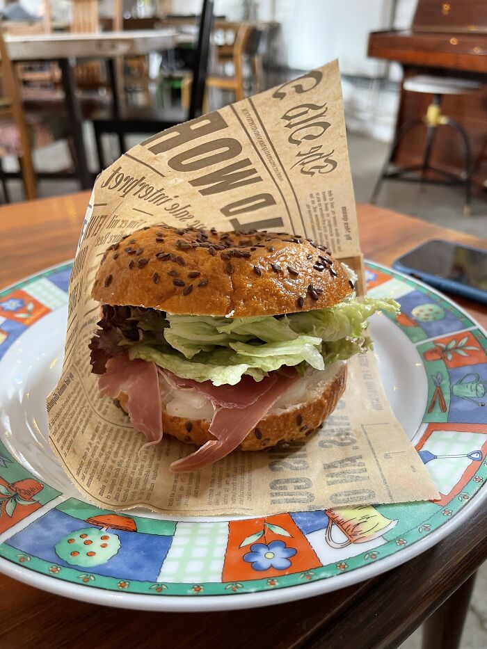 This Is An Amazing Prosciutto Bagel I Had This Week