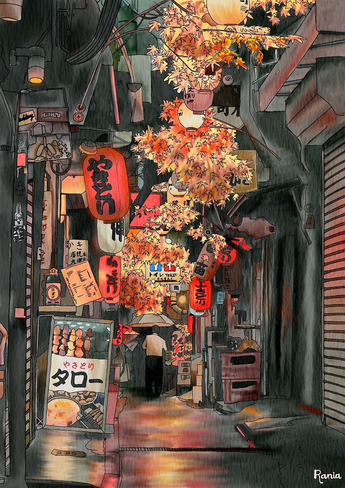Watercolor Street Made In Procreate