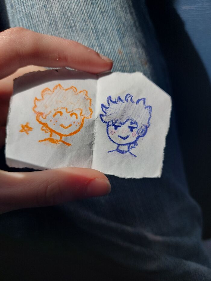 My Boyfriend Drew Us (Im Orange, As Always) And I Now Have It In My Phone And Will Never Get Rid Of It