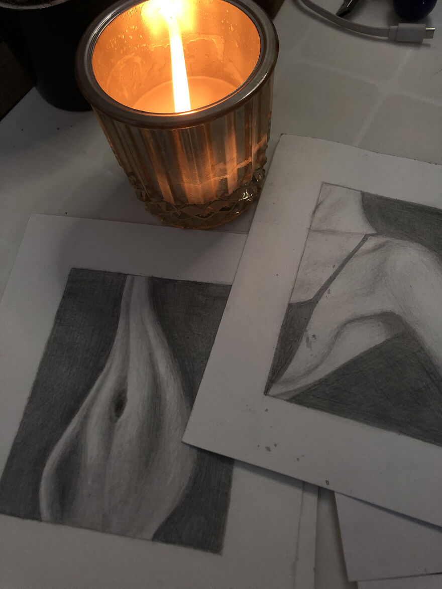 I Drew 6 Images In Pencil That Depict Feminine Beauty