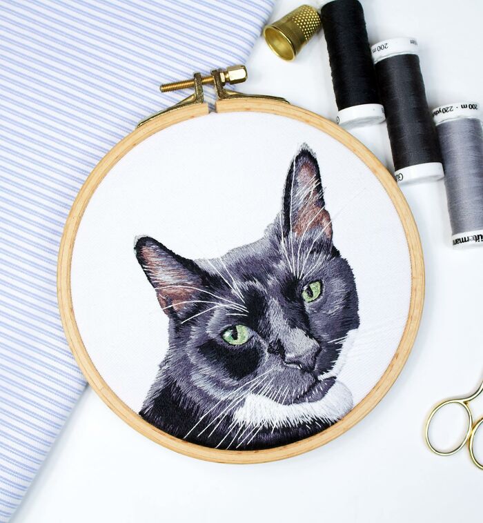 I Made Realistic Embroidered Pet Portraits