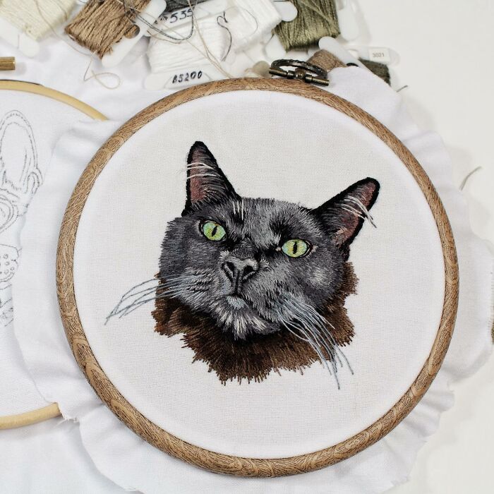 I Made Realistic Embroidered Pet Portraits