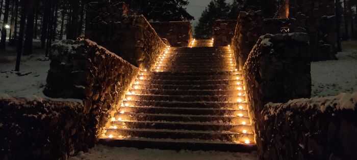 Neron Portaat. Stairs On Finland's Independence Day. There Are 118 Steps. Magical