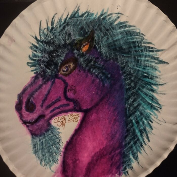 Just Another Random Horse Head Doodled On The Back Of A Paper Plate...by: 8^777