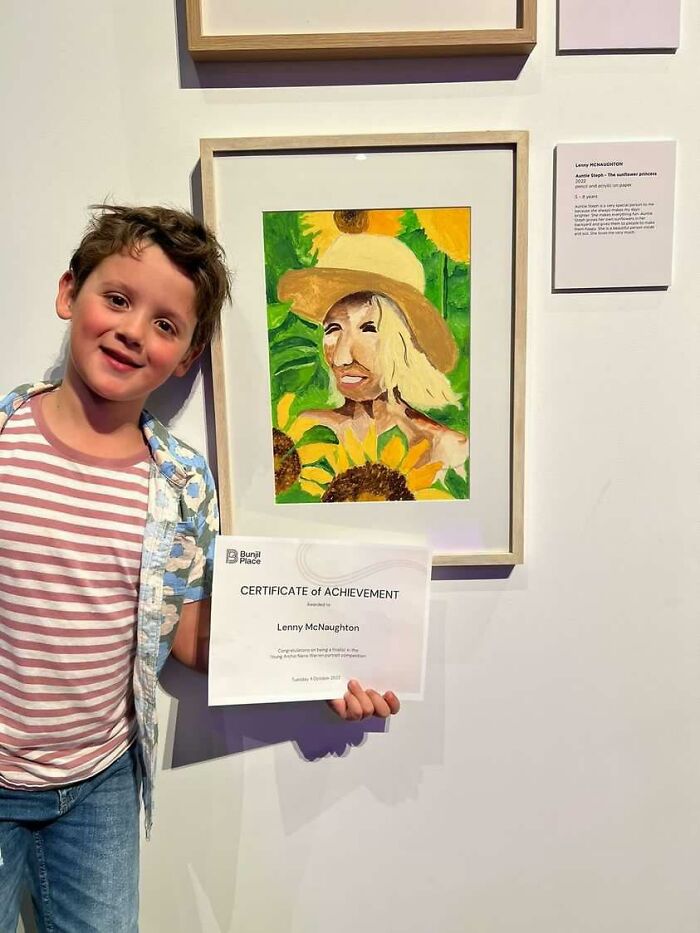 Talented 8-Year-Old's Portrait Of His Aunt Becomes Finalist In Prestigious Art Competition Talented 8-Year-Old's Portrait Of His Aunt Becomes Finalist In Prestigious Art Competition