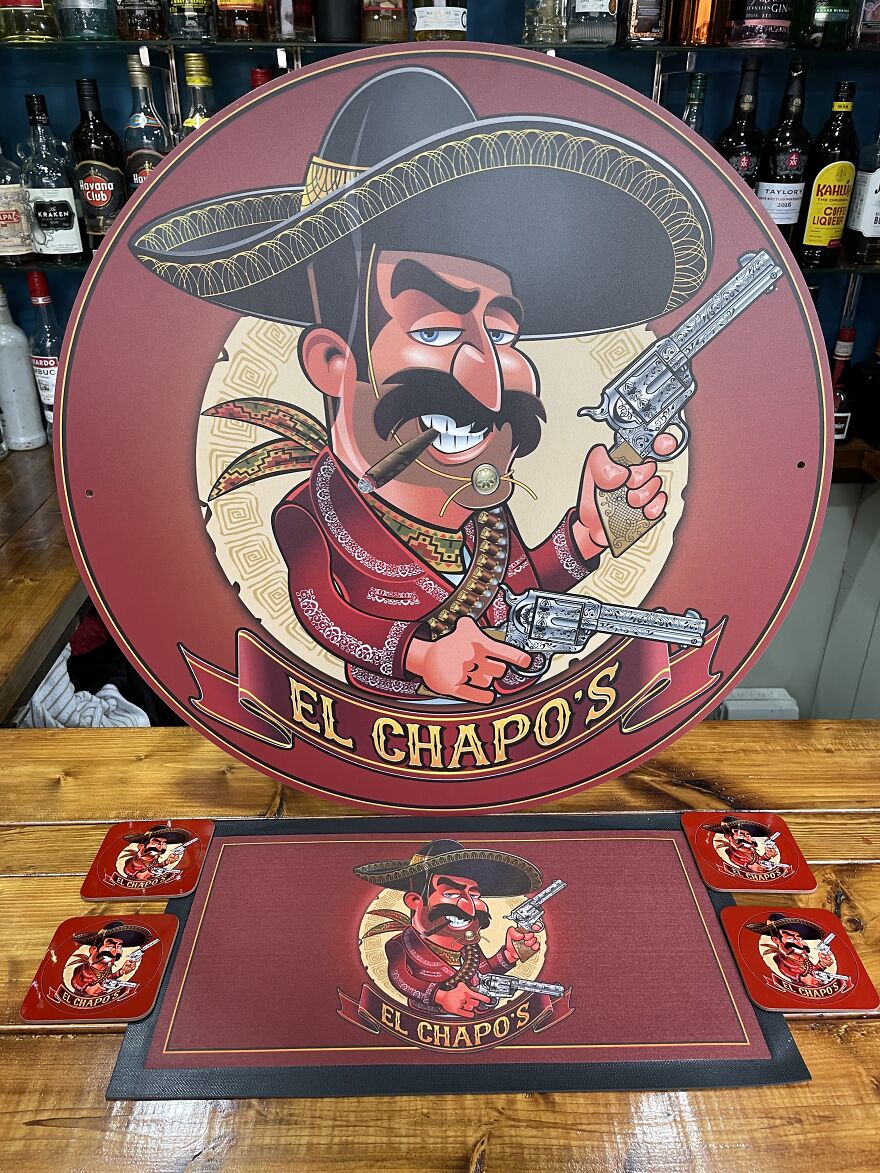 El Chapo's Custom Bar Sign