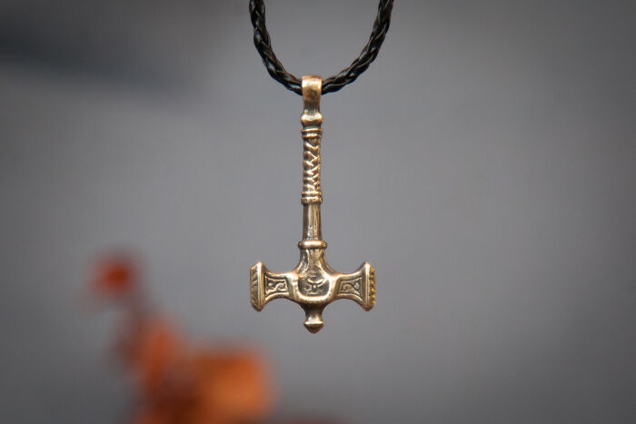 Viking Hammer Decorated With Triquetra Sign