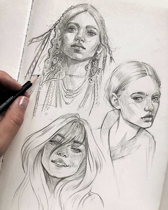My Self-Taught "Portrait Sketchbooking" Art