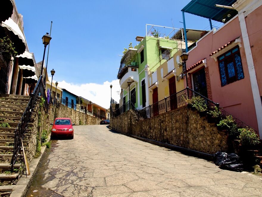 A Gorgeous And Colorful Street In The Colonial City