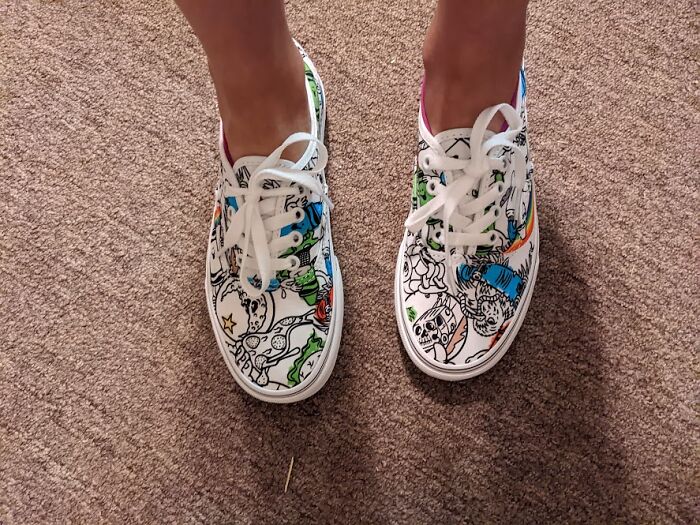 My Crayola Vans. I'm Usually Not Good With White, But They Were On Clearance And I Fell In Love