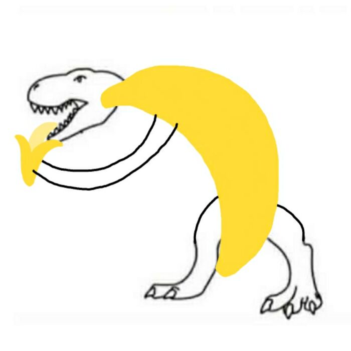 Bananasaurus Rex Eating A Banana
