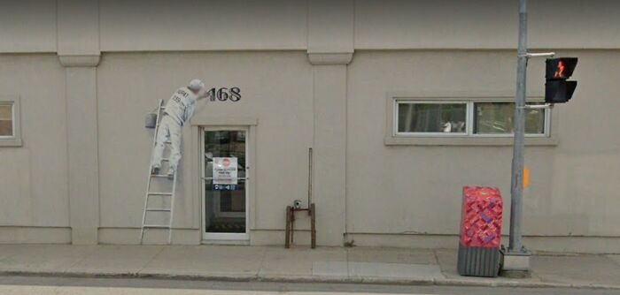 Nothing Super Spectacular But This Throws Off A Lot Of People. Just A Painter Painting The Street Address On A Wall Painting Business
