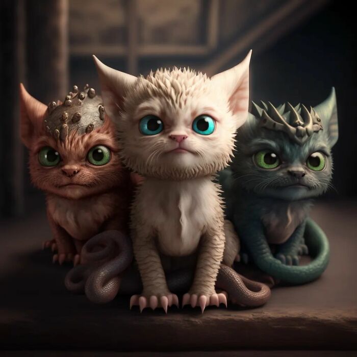 Drogon, Rhaegal, And Viserion Kitties