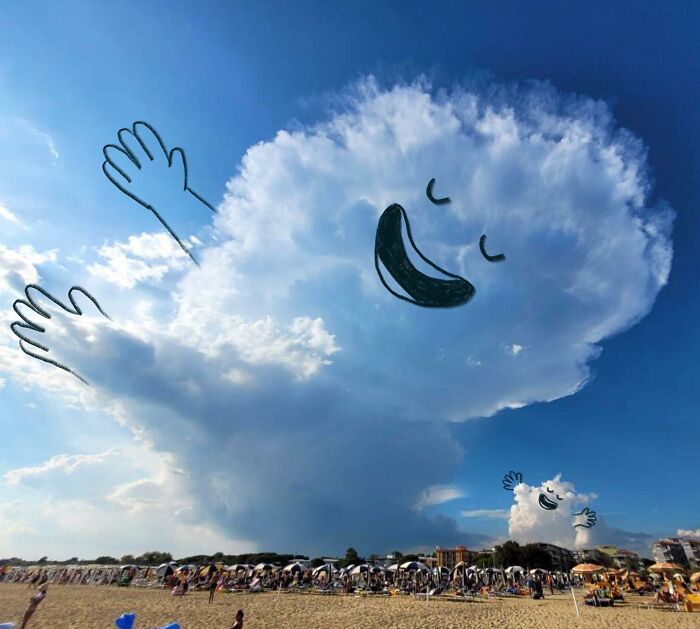 This Artist Reimagines Clouds As Characters By Drawing Shapes Onto Them