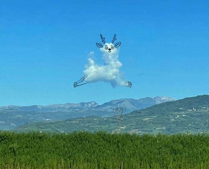 This Artist Reimagines Clouds As Characters By Drawing Shapes Onto Them