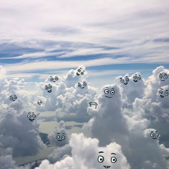 This Artist Reimagines Clouds As Characters By Drawing Shapes Onto Them
