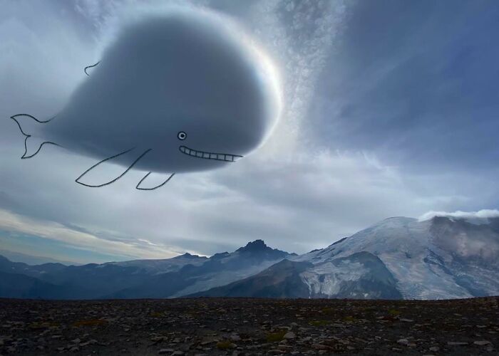 This Artist Reimagines Clouds As Characters By Drawing Shapes Onto Them