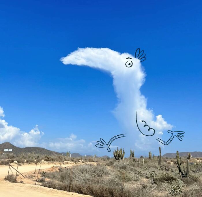 This Artist Reimagines Clouds As Characters By Drawing Shapes Onto Them