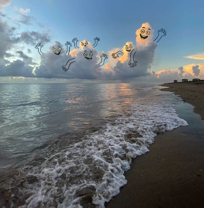 This Artist Reimagines Clouds As Characters By Drawing Shapes Onto Them