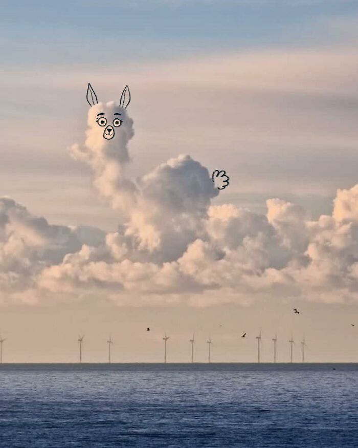 This Artist Reimagines Clouds As Characters By Drawing Shapes Onto Them