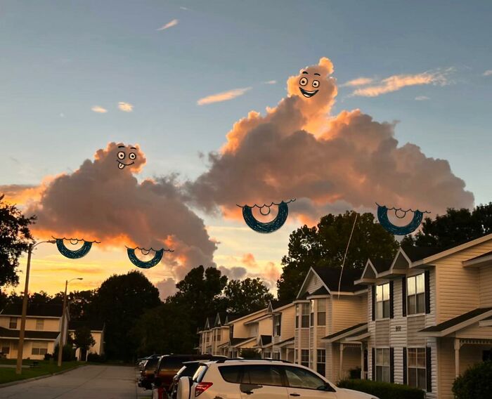 This Artist Reimagines Clouds As Characters By Drawing Shapes Onto Them