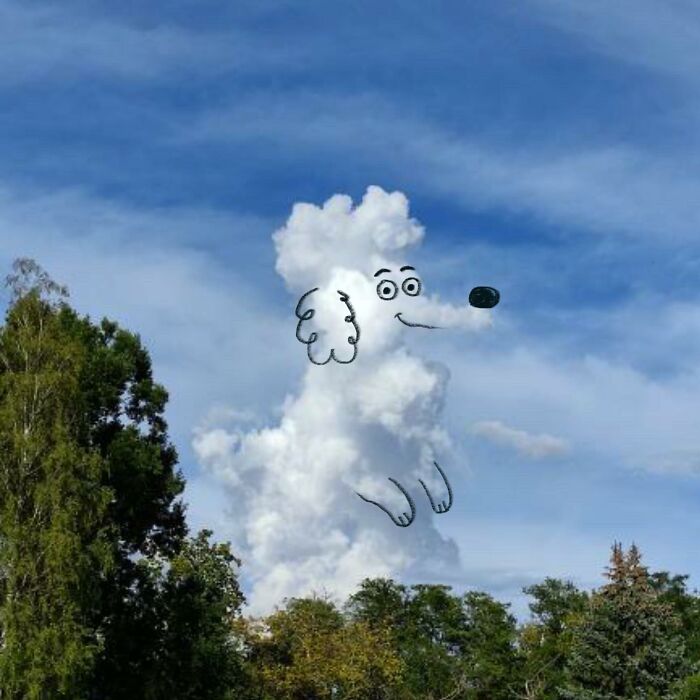 This Artist Reimagines Clouds As Characters By Drawing Shapes Onto Them