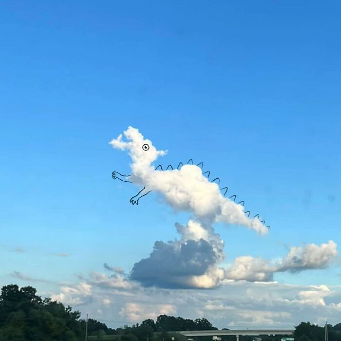This Artist Reimagines Clouds As Characters By Drawing Shapes Onto Them