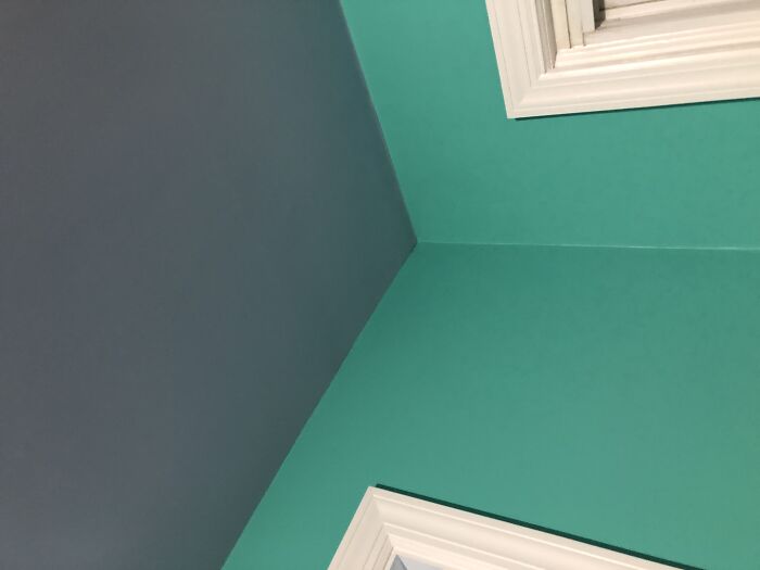 Purple Ceiling And Teal Walls