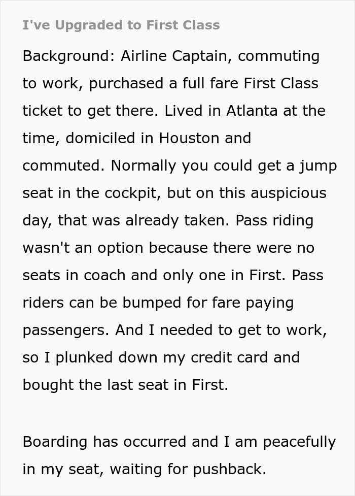 “I've Upgraded To First Class”: Woman Demands Passenger Who Paid For His Seat Move, Captain Decides To Lure Her Out Of The Plane And Leave Her Behind “I've Upgraded To First Class”: Woman Demands Passenger Who Paid For His Seat Move, Captain Decides To Lure Her Out Of The Plane And Leave Her Behind