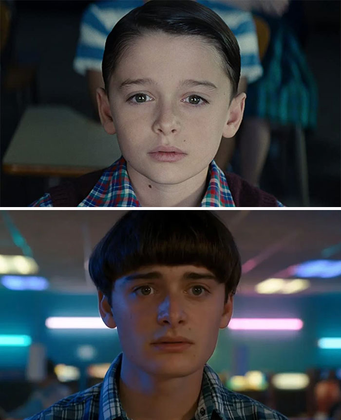 Noah Schnapp In "Bridge Of Spies" (2015) At 11 Years Old And At 18 In "Stranger Things" (2022)