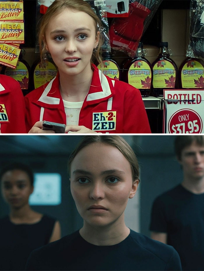 Lily-Rose Melody Depp In "Tusk" (2014) At 15 Years Old And At 22 In "Voyagers" (2021)