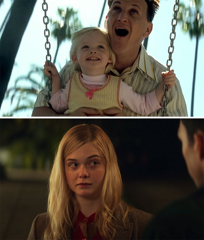 Elle Fanning In "I Am Sam" (2001) At 3 Years Old And At 22 In "All The Bright Places" (2020)