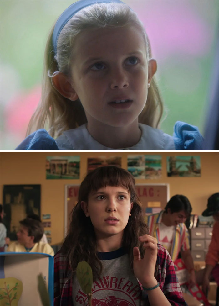 Millie Bobby Brown In "Once Upon A Time In Wonderland" (2013) At 9 Years Old And At 18 In "Stranger Things" (2022)