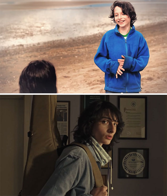 Finn Wolfhard In The "Retro Oceans" By Facts Music Video (2012) At 10 Years Old And At 20 In "When You Finish Saving The World" (2022)