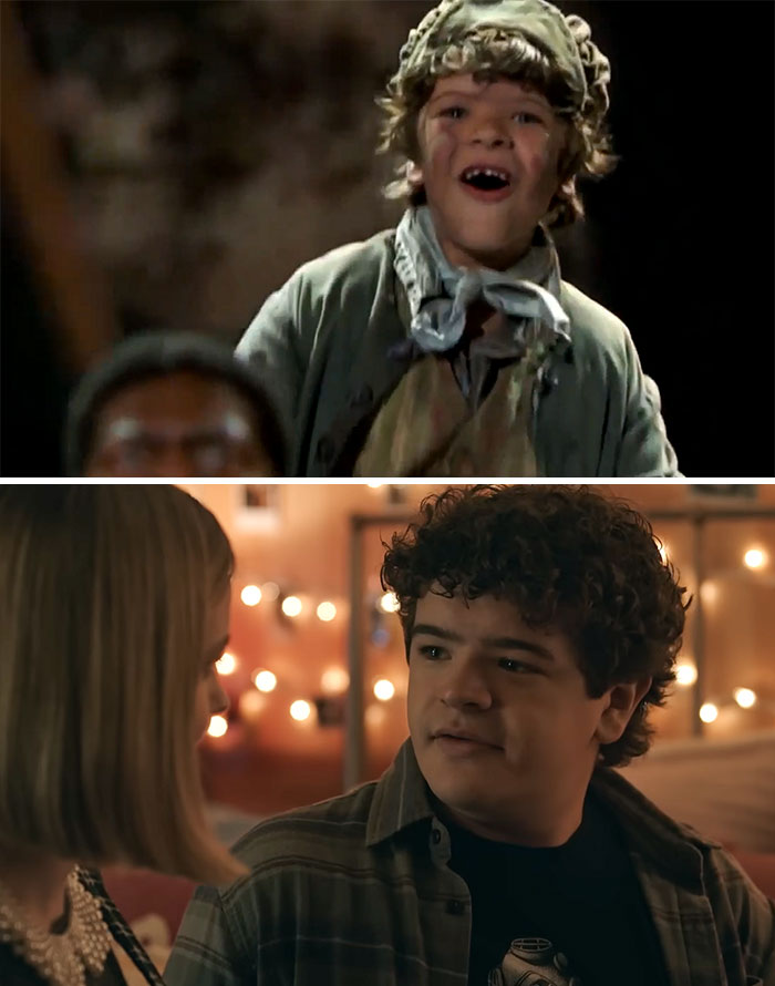 Gaten Matarazzo In "Les Misérables" On Broadway (2014) At 12 Years Old And At 20 In "Honor Society" (2022)