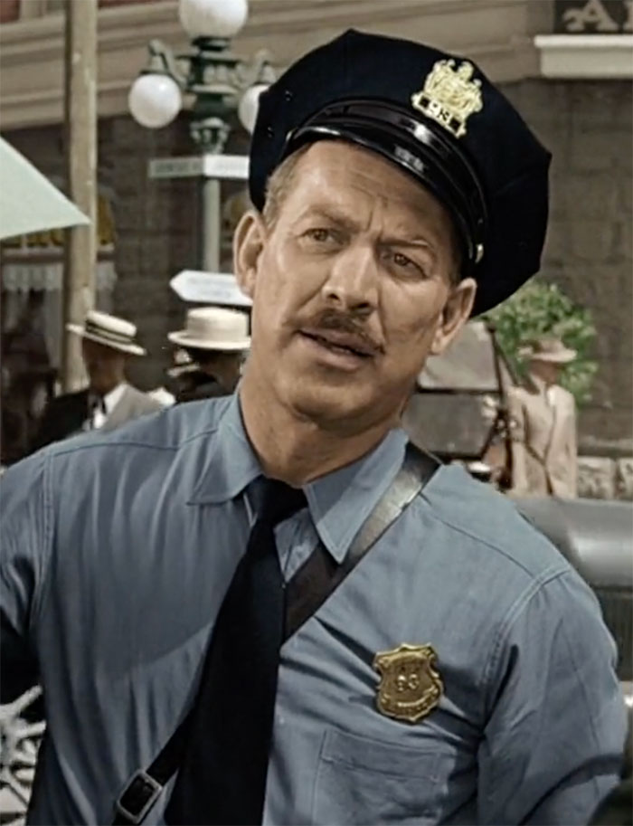 Ward Bond wearing police uniform in movie It’s a Wonderful Life