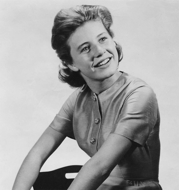 Black and white picture of Patty Duke