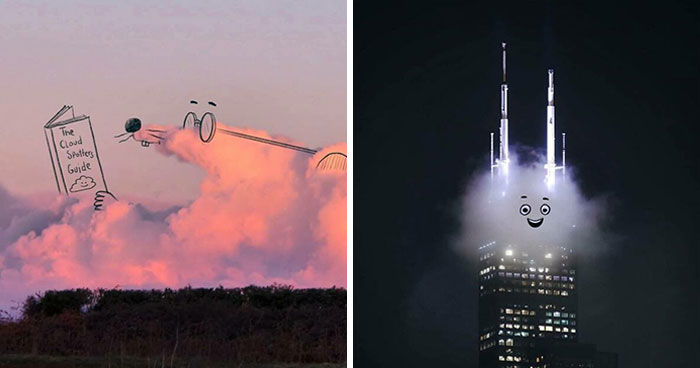 70 Adorable Illustrations Drawn On Clouds By This Artist