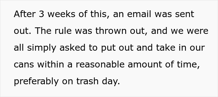 HOA Makes Homeowners Put Their Trash Cans Out At Specific Time, Regret It When They Maliciously Comply HOA Makes Homeowners Put Their Trash Cans Out At Specific Time, Regret It When They Maliciously Comply