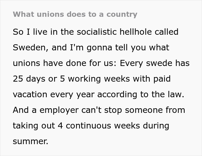 Person Shows Just How Well Swedish Unions And The Social System Overall Work In Their Now-Viral Post On Paid Vacation Days