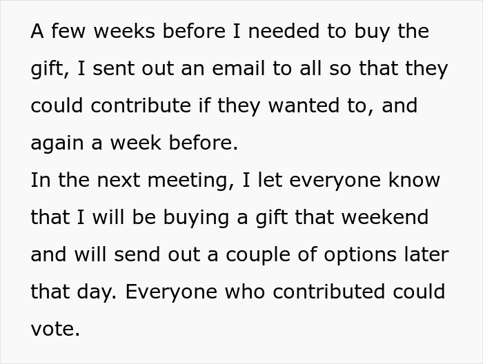 Karen Refuses To Contribute To A Gift For Sick Manager, Throws A Fit When She Doesn't Get Credit For It Karen Refuses To Contribute To A Gift For Sick Manager, Throws A Fit When She Doesn't Get Credit For It