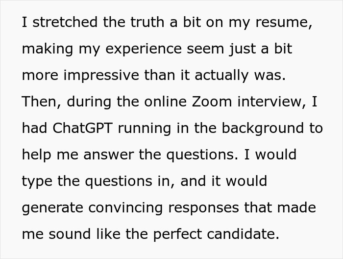 "I Feel Like A Total Fraud": Person Gets Hired For A High-Paying Job After Using AI During Interview "I Feel Like A Total Fraud": Person Gets Hired For A High-Paying Job After Using AI During Interview