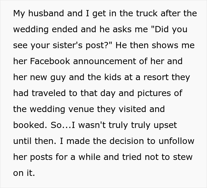 Woman Invited As Sister's Maid Of Honor Says She Can't Afford Long Flight, Exposed Later At Resort