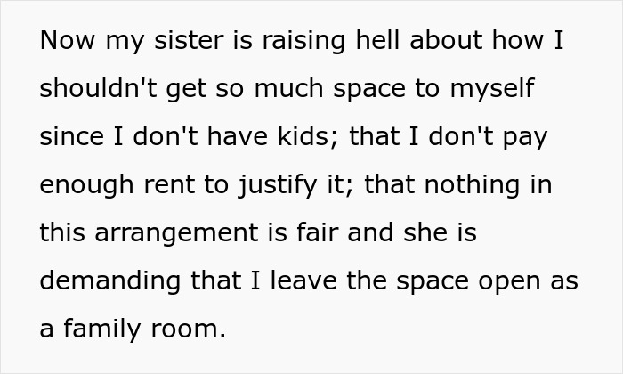 Mom Takes The Whole 2nd Floor For Her And Her 3 Kids, Leaves Sister With Horrible Basement, Drama Ensues When She Fixes It Up And Makes It Really Nice Mom Takes The Whole 2nd Floor For Her And Her 3 Kids, Leaves Sister With Horrible Basement, Drama Ensues When She Fixes It Up And Makes It Really Nice